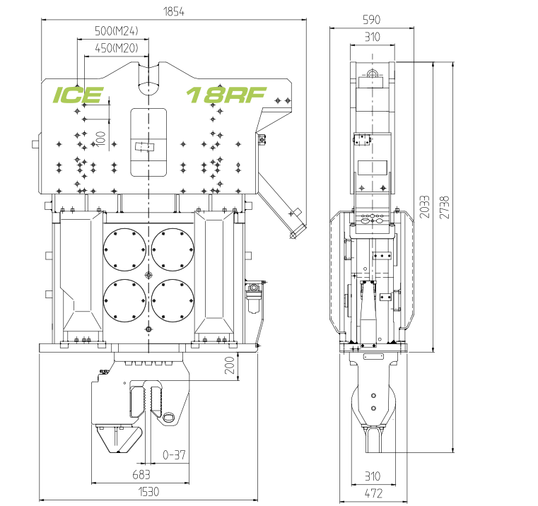 SOLD ICE 18RF-ts Hydraulic Vibrator