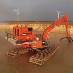Bell Hitachi  Amphibous Excavator Belgium